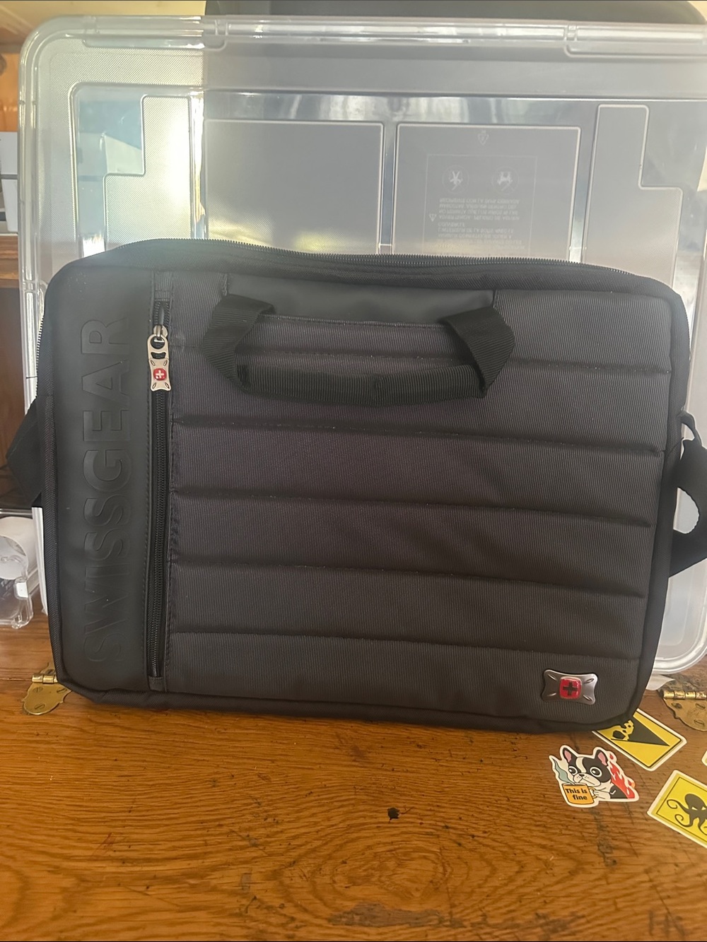 SwissGear Black Padded Laptop Messenger Bag